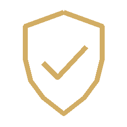 Gold line-art shield with check mark representing trusted CPA expertise